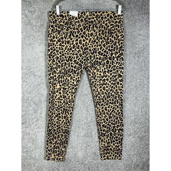 Zara‎ Inferno Island Cheeta Super Skinny Jeans Pants Womens Size 32 Stretch NWT - Picture 1 of 11